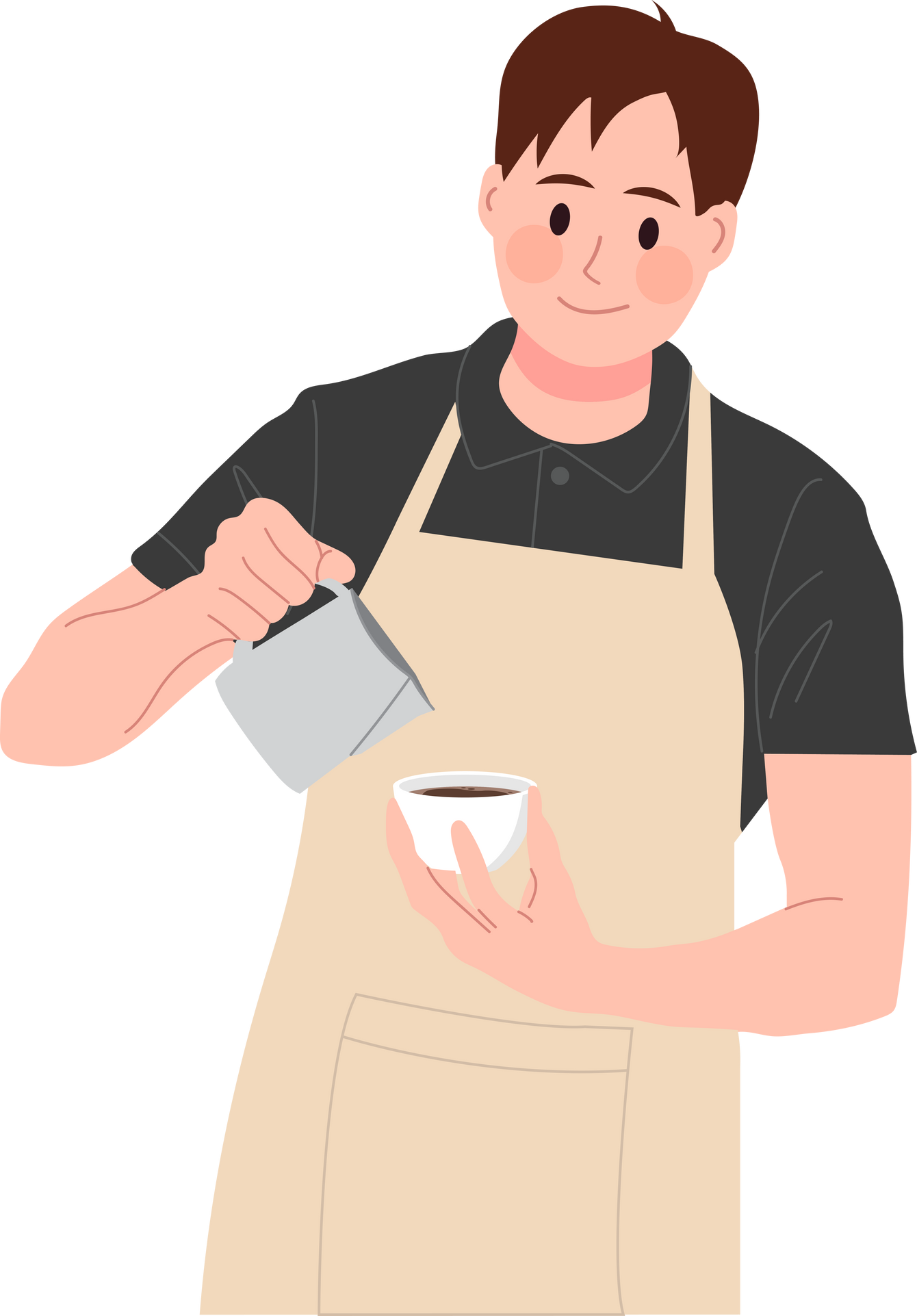 Barista man preparing coffee