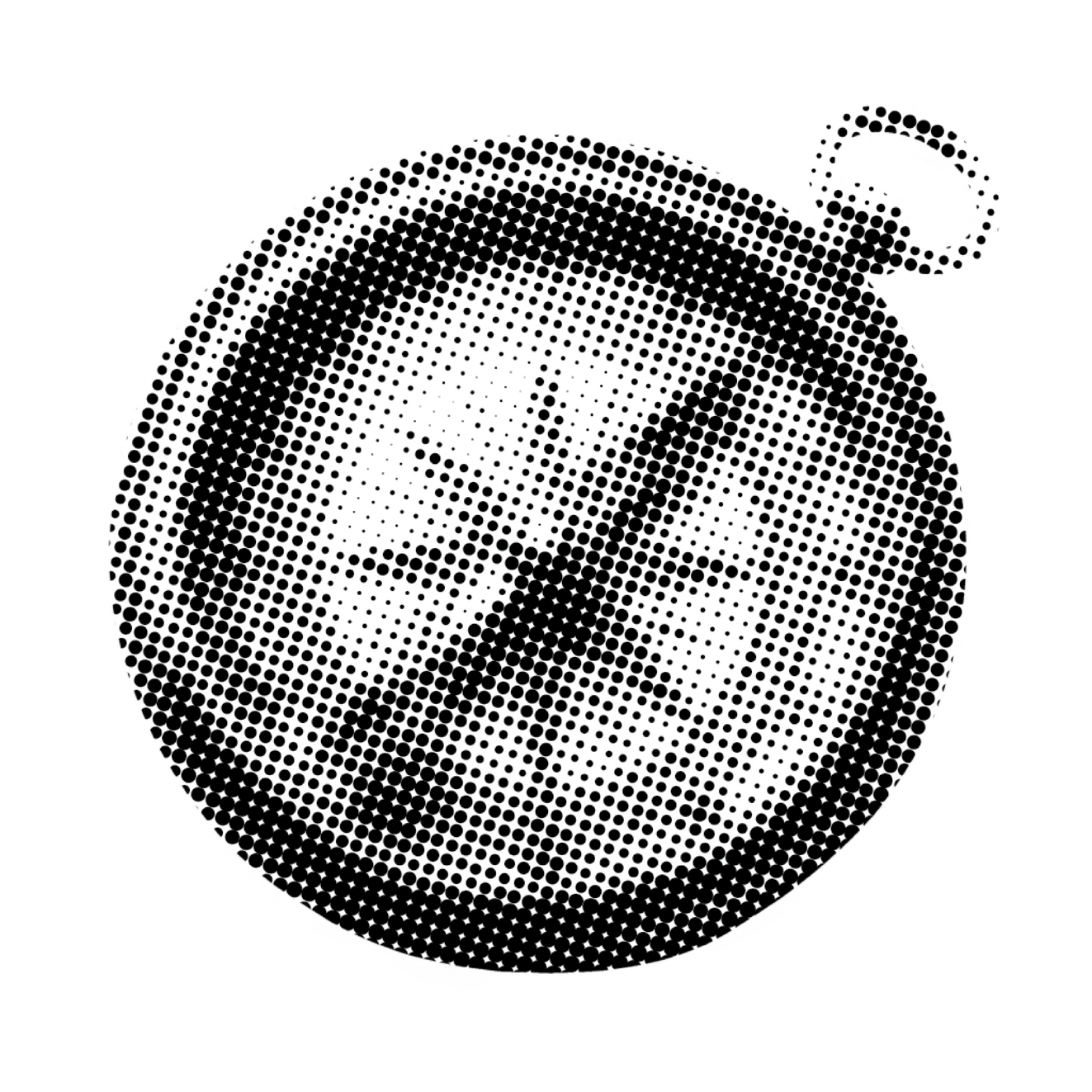 Halftone collage compass element